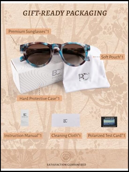Womens Round Polarized Sunglasses - UV Protection Acetate Shades for Driving